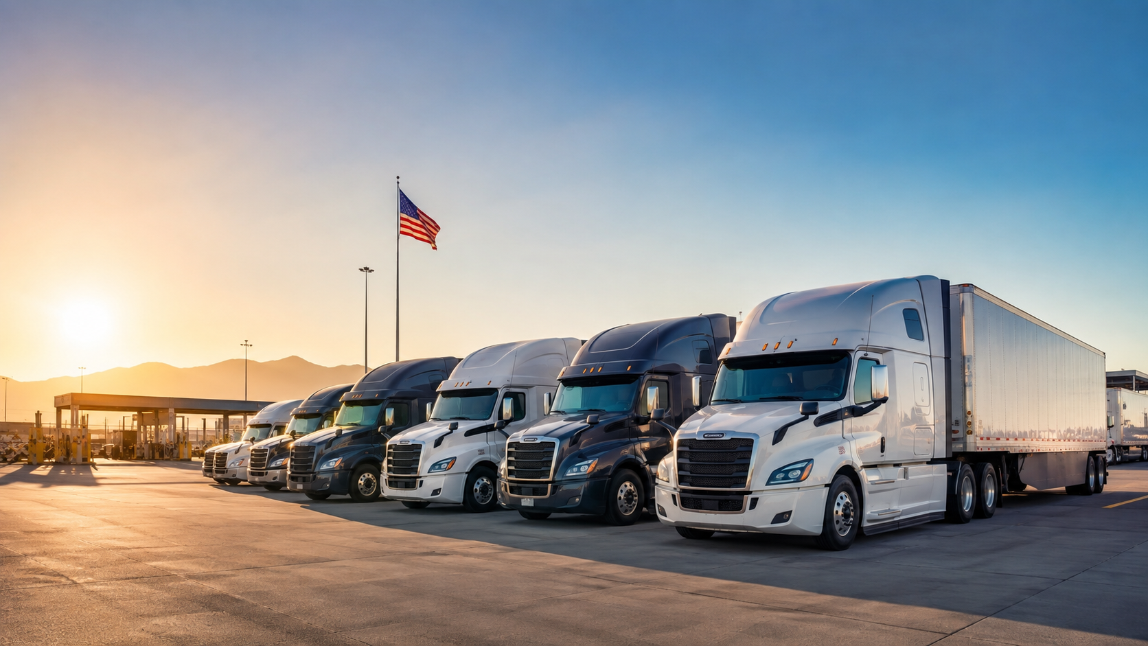 Flotilla de tractocamiones para transporte de carga de Camacho's Trucking